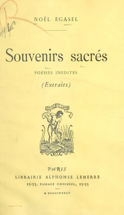 Souvenirs sacrés: Poésies inédites (extraits)