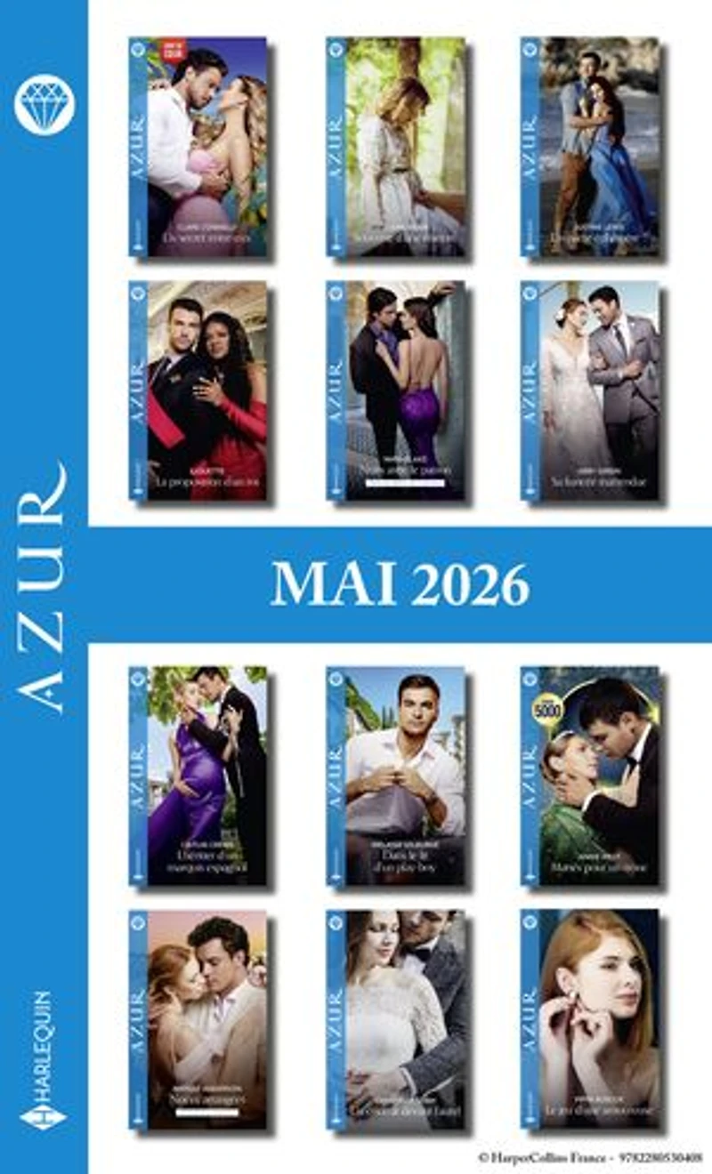 Pack mensuel Azur - 11 romans + 1 titre gratuit (Mai 2026)