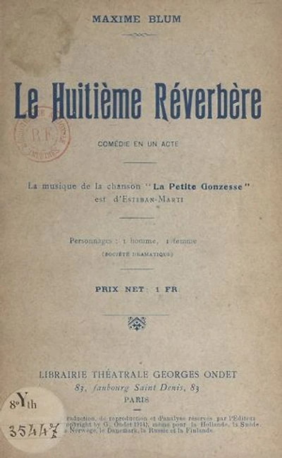Le huitième réverbère: Comédie en un acte