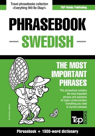 English-Swedish phrasebook and 1500-word dictionary
