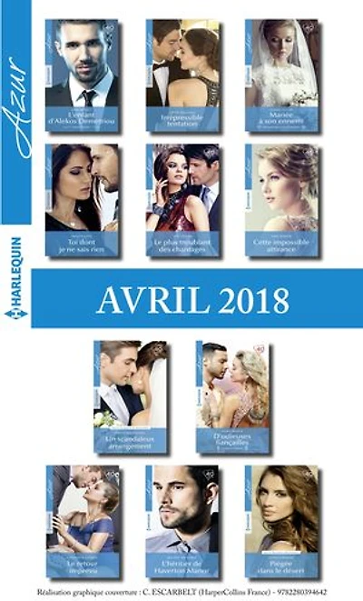 11 romans Azur + 1 gratuit (n° 3938 à 3948 - Avril 2018)