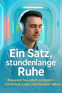 Ein Satz, stundenlange Ruhe: Fokuszeit freundlich schützen – mit Airlock-Logik und Handlauf-Sätzen