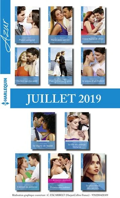 11 romans Azur + 1 gratuit (n°4103 à 4113 - Juillet 2019)