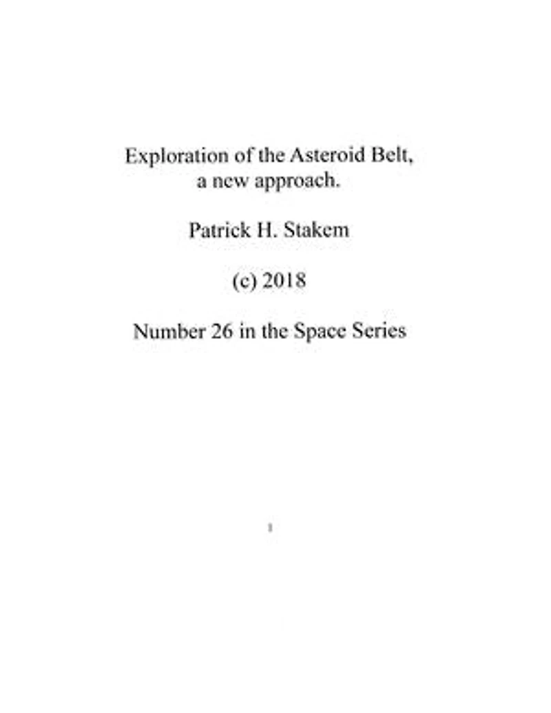 Exploration of the Asteropid Belt, a new approach.