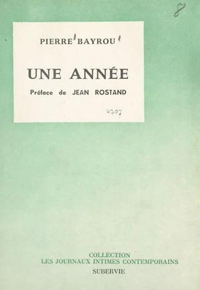 Une année: Journal, 1959-1960
