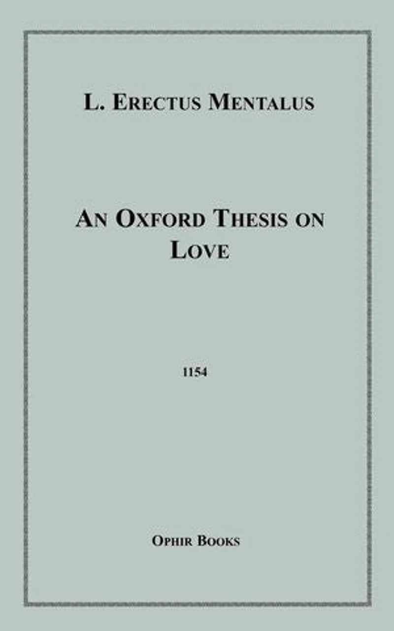 An Oxford Thesis on Love