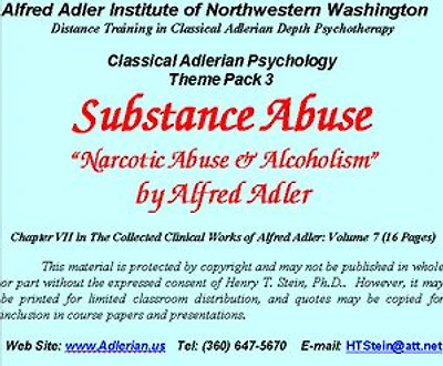 Classical Adlerian Psychology Theme Pack 3: Substance Abuse