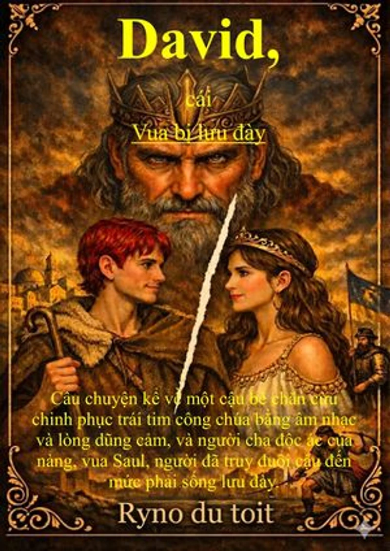 David, cái Vua chiến binh: Câu chuyện về một chàng trai chăn cừu đã chiếm được trái tim của một nàng công chúa bằng âm nhạc và lòng dũng cảm của mình, và người cha độc ác của nàng, nhà vua, người luôn truy đuổi chàng.