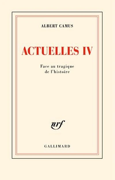 ACTUELLES - VOL04 FACE AU TRAGIQUE DE L'HISTOIRE