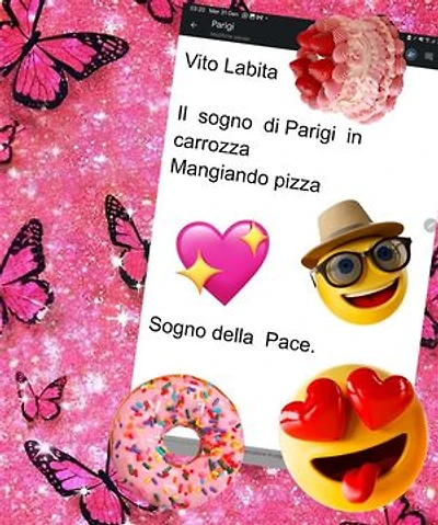 Il sogno di Parigi in carrozza Mangiando pizza: Sogno della Pace