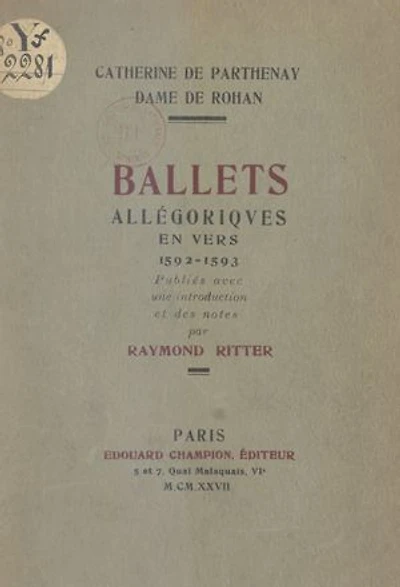 Ballets allégoriques en vers, 1592-1593