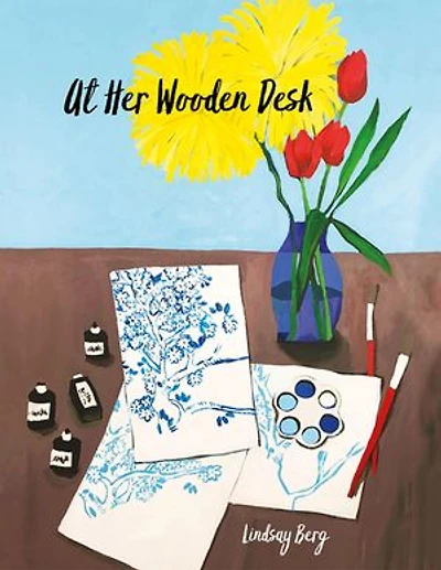 At Her Wooden Desk