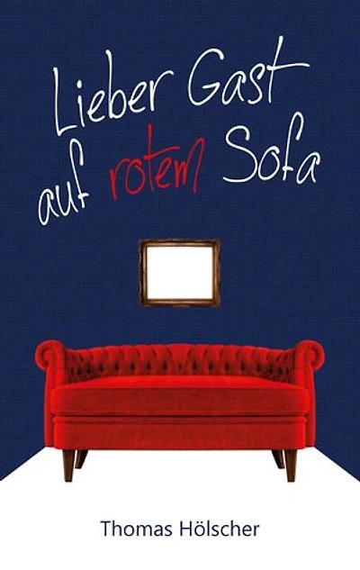 Lieber Gast auf rotem Sofa