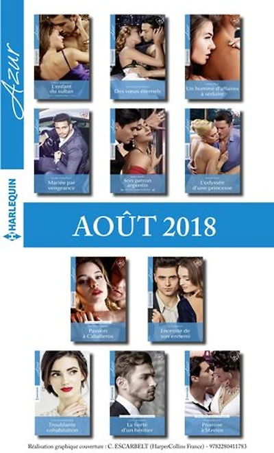 11 romans Azur + 1 gratuit (n°3982 à 3992 - Août 2018)