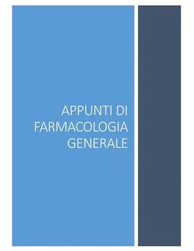 Appunti di Farmacologia Generale
