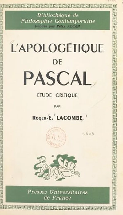 L'apologétique de Pascal: Étude critique
