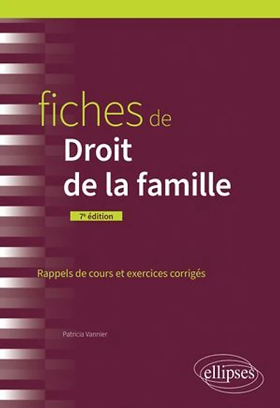 Fiches de Droit de la famille: A jour au 15 avril 2024