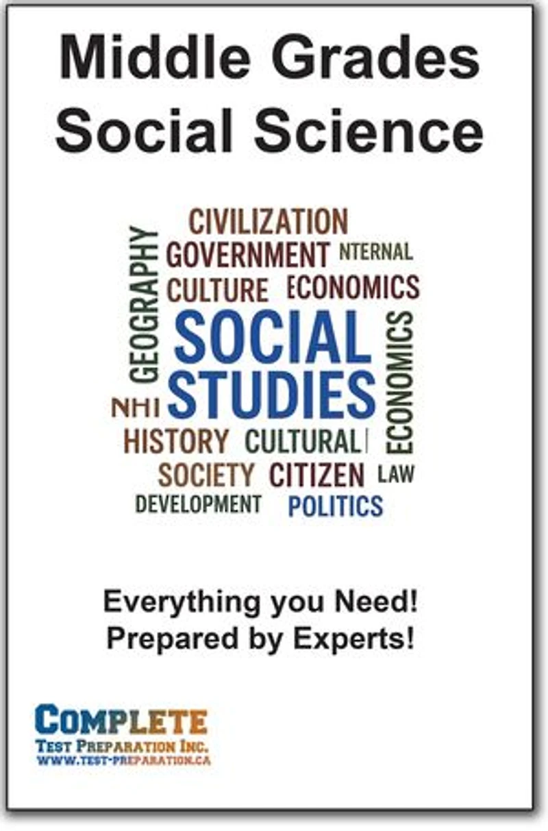 Middle Grades Social Science Skill Practice: Practice Test Questions for US History, World History, Geography, Civics, and Economics