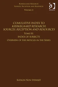 Volume 21, Tome III: Cumulative Index: Index of Subjects, Overview the Articles Series