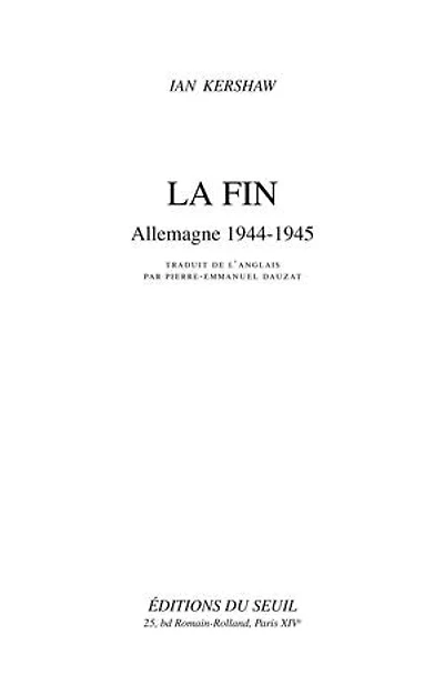 La fin: Allemagne, 1944-1945