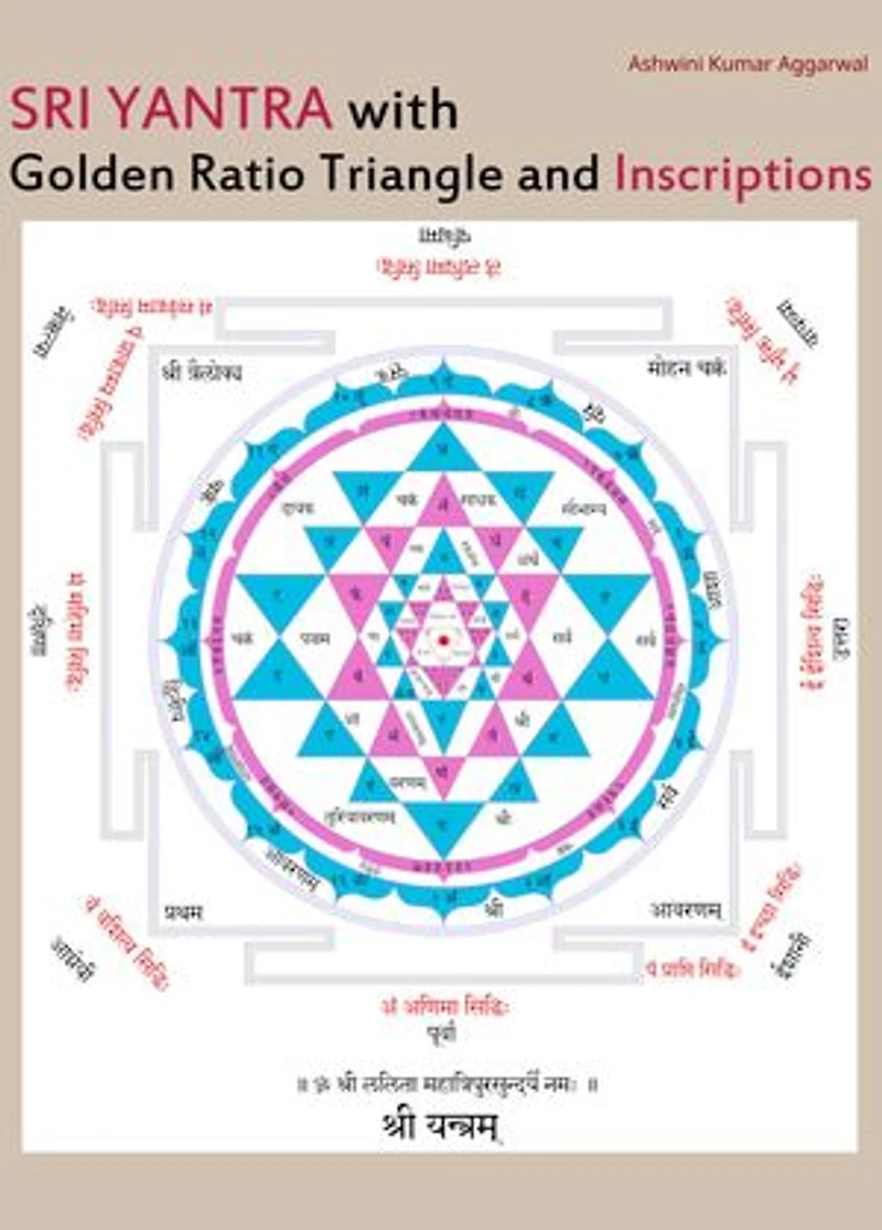 Sri Yantra with Golden Ratio Triangle and Inscriptions