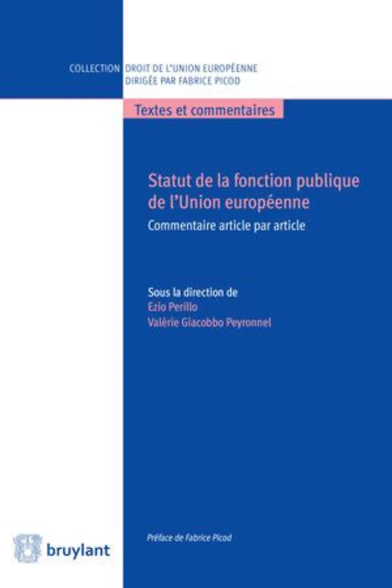 Statut de la fonction publique l'Union européenne: commentaire article par
