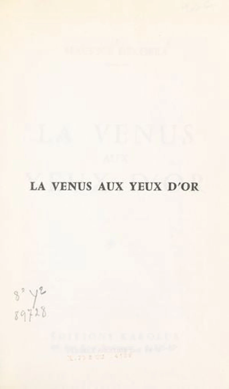 La Vénus aux yeux d'or