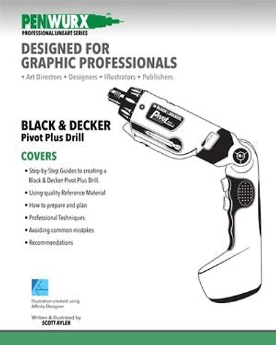 Penwurx Pro Lineart Series Black and Decker Pivot Drill Affinity Designer