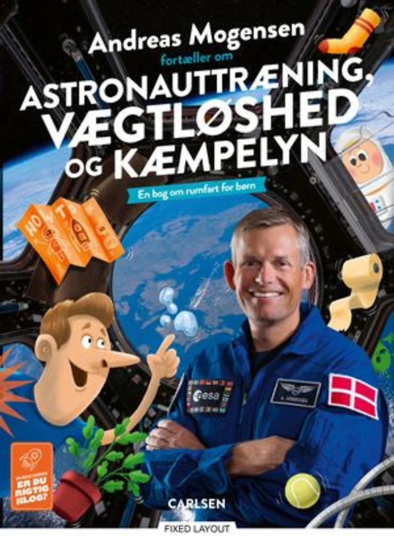 Andreas Mogensen fortæller om astronauttræning, vægtløshed og kæmpelyn: En bog om rumfart for børn
