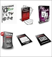 Tribal Tattoos Paket. 6 eBooks Tribal Tattoo Design Vorlagen.: Tattoo Dreams. Kanjii Symbole Tattoos. Tribal Tattoos. Tribal Schmetterlinge. Cursive Tattoos. Cursive Armband Tattoos.