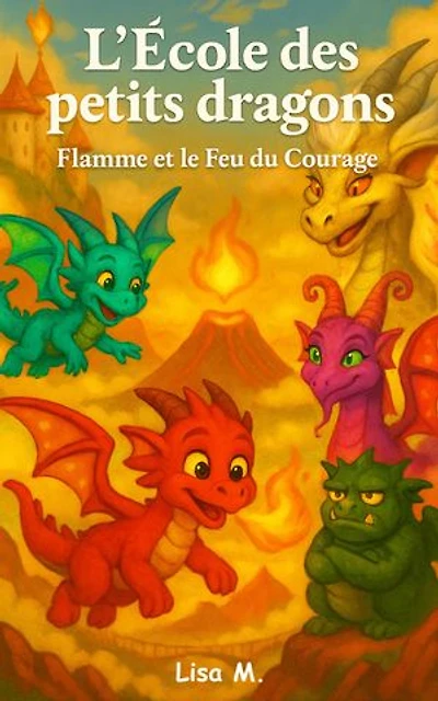 Livre pour enfant illustré : L’École des petits dragons: Flamme et le Feu du Courage