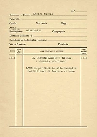 La Comunicazione nella Prima Guerra Mondiale: L’Ufficio per Notizie ai Militari di Terra e di Mare