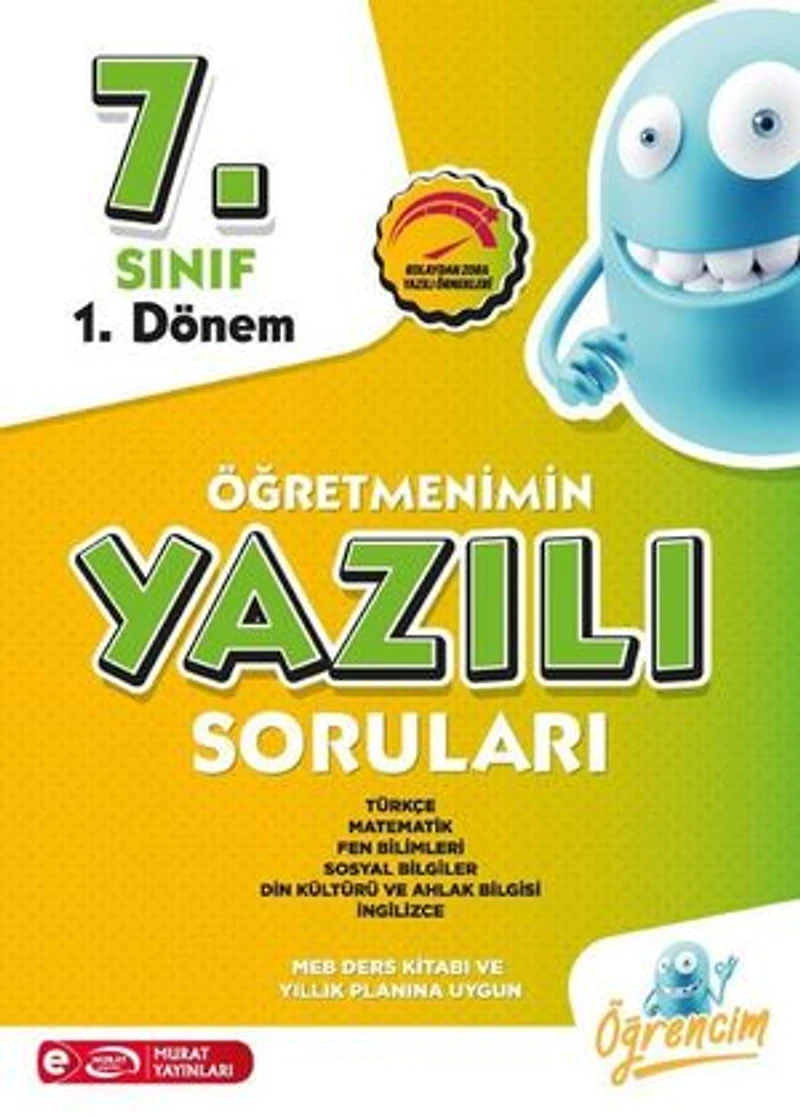 7. Sınıf 1. Dönem Tüm Dersler Öğretmenimin Yazılı Sorular