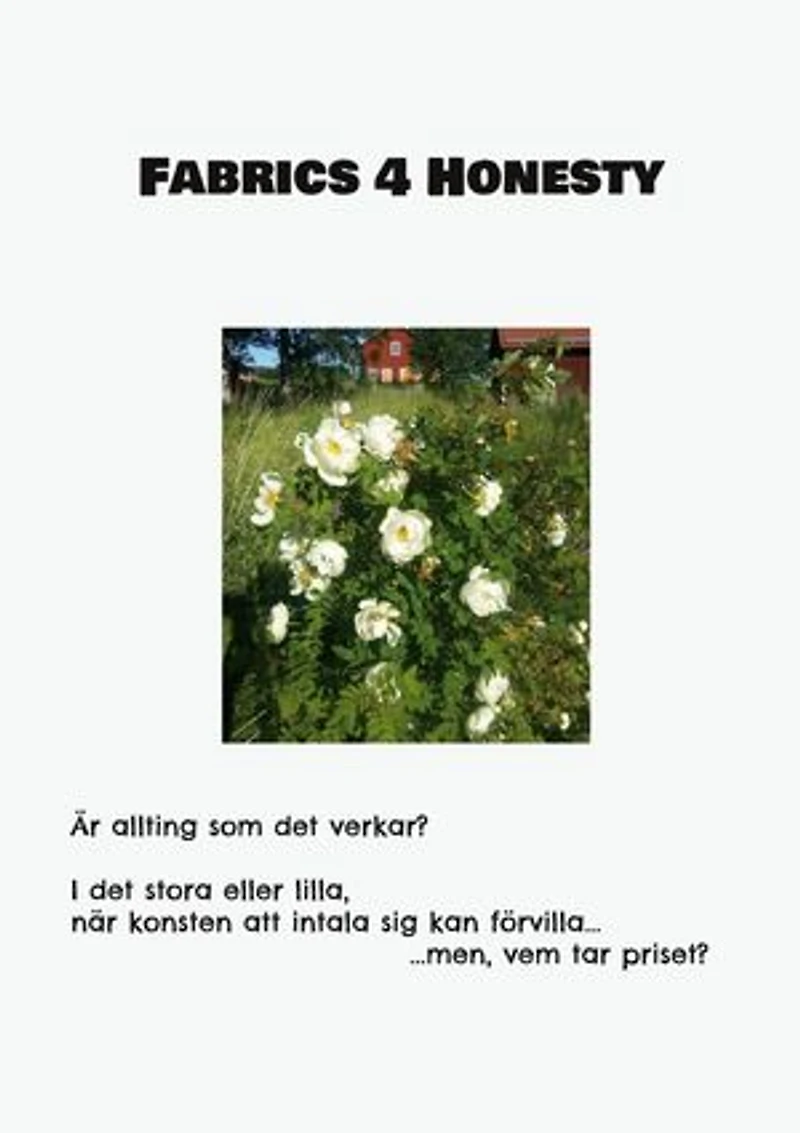 Fabrics 4 Honesty: Är allting som det verkar? I det stora eller lilla, när konsten att intala sig kan förvilla... ...men, vem tar priset?