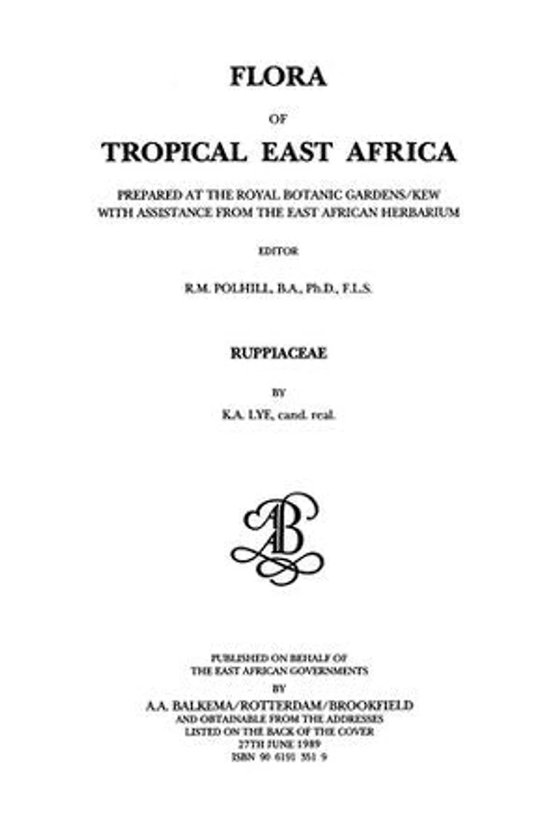 Flora of Tropical East Africa - Ruppiaceae (1989)
