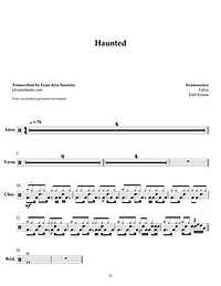 Evanescence - Haunted: Drum Sheet Music