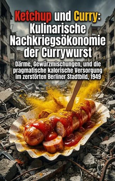 Ketchup und Curry: Kulinarische Nachkriegsökonomie der Currywurst: Därme, Gewürzmischungen, und die pragmatische kalorische Versorgung im zerstörten Berliner Stadtbild, 1949