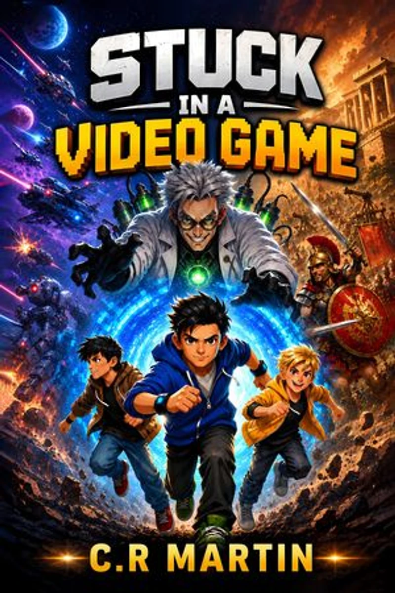 Stuck A Video Game: Sci-Fi Adventure Novel for Kids Aged 9 and Up Who Love Games – Featuring Friendship, Bravery, Never Giving