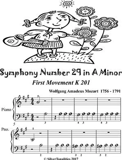 Symphony Number 29 in A Minor 1st Mvt K201 Beginner Piano Sheet Music