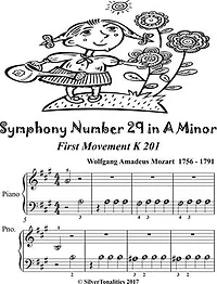 Symphony Number 29 in A Minor 1st Mvt K201 Beginner Piano Sheet Music