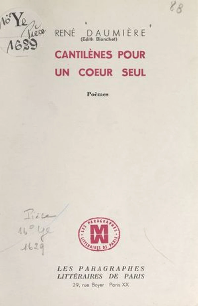 Cantilènes pour un cœur seul