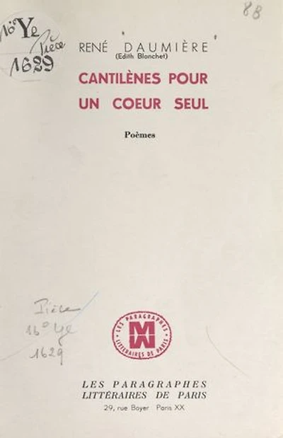 Cantilènes pour un cœur seul