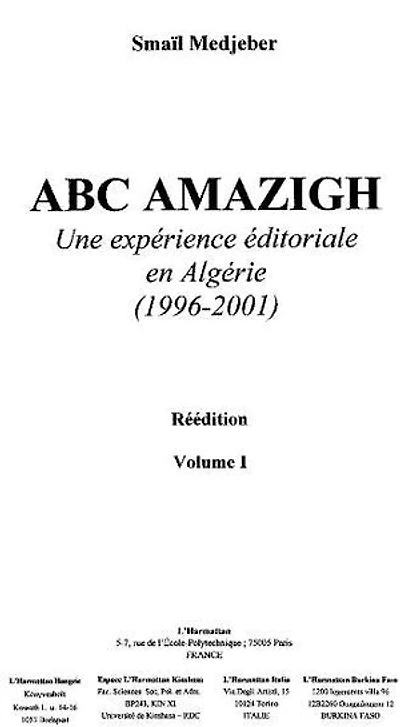 ABC Amazigh: Une expérience éditoriale en Algérie (1996-2001) - Réédition - Volume 1