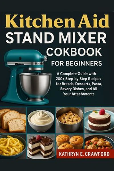 KitchenAid Stand Mixer Cookbook for Beginners: A Complete Guide with 200+ Step-by-Step Recipes for Breads, Desserts, Pasta, Savory Dishes, and All Your Attachments
