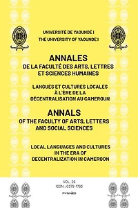 Annales Vol 26: Langues et cultures locales à l'ère de la décentralisation au Cameroun