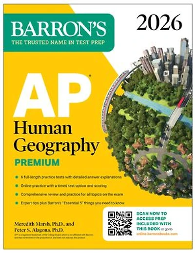 AP Human Geography Premium, 2026: Prep Book with 6 Practice Tests+ Comprehensive Review + Online