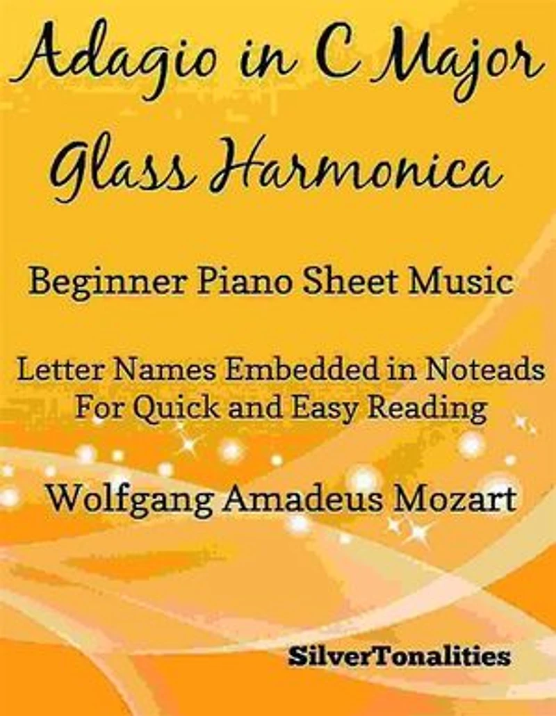 Adagio in C Major Glass Harmonica Beginner Piano Sheet Music