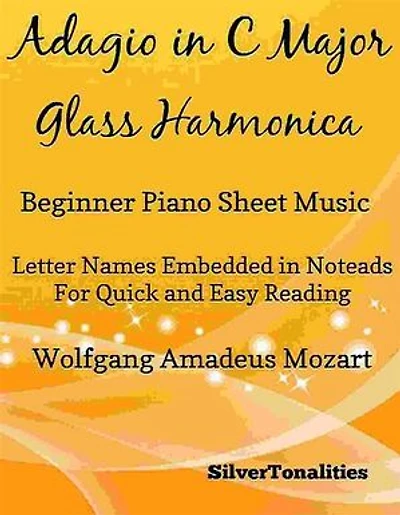 Adagio in C Major Glass Harmonica Beginner Piano Sheet Music