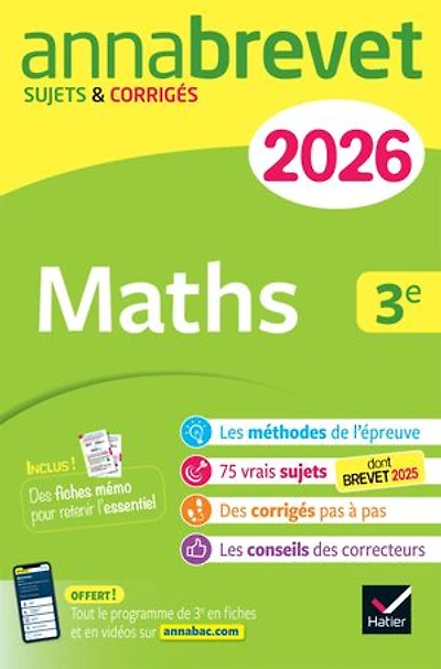 Maths 3e: nouveau brevet 2026