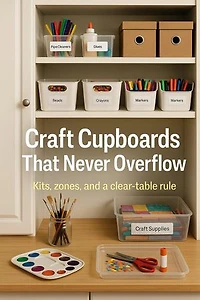 Craft Cupboards That Never Overflow: Kits, zones, and a clear-table rule
